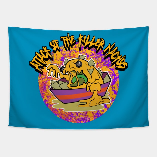 Attack Of The Killer Nachos Graphic Tapestry by CTJFDesigns