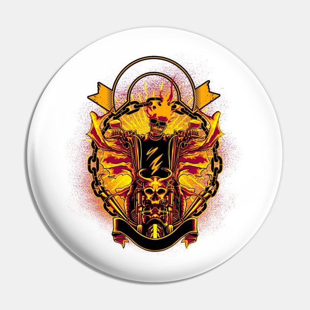 A burning skeleton on a motorcycle Pin by Shadowbyte91