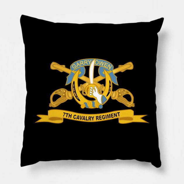7th Cavalry Regiment w Br - Ribbon Pillow by twix123844