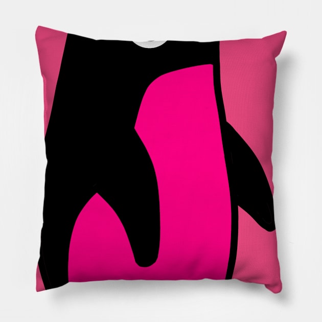 Pink Penguin Pillow by Omnivorous