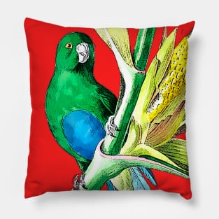 little green parakeet Pillow