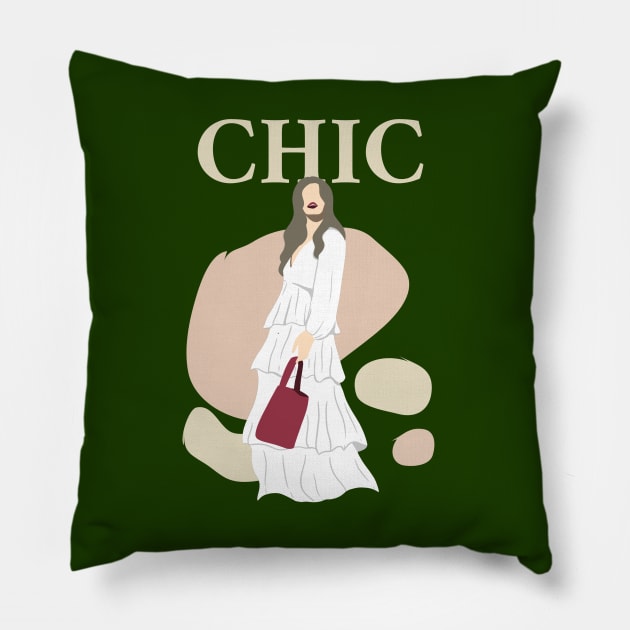 Chic Girl, Fashion Designer Pillow by Style Conscious