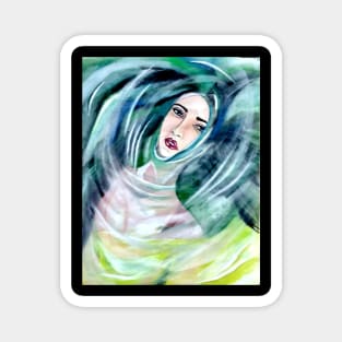 Drowning Girl - watercolor art Magnet