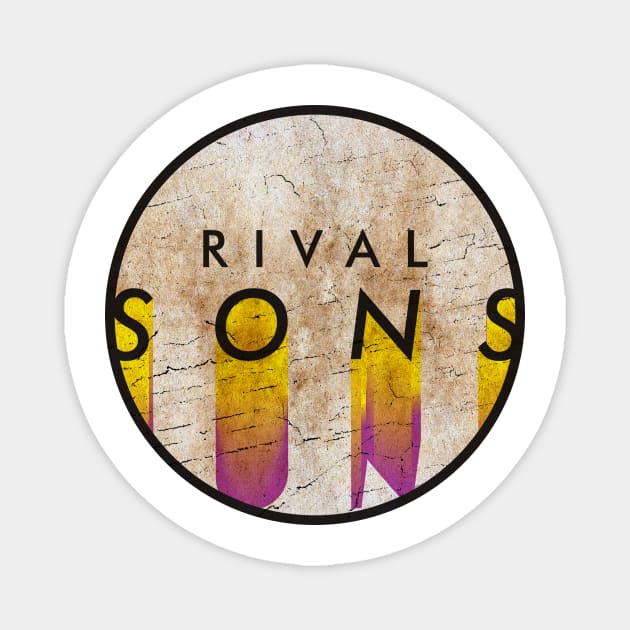 Rival Sons - VINTAGE YELLOW CIRCLE Magnet by GLOBALARTWORD