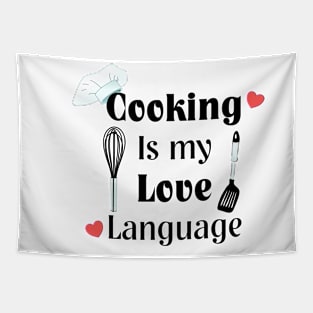 Cooking Is My Love Language with hearts Tapestry