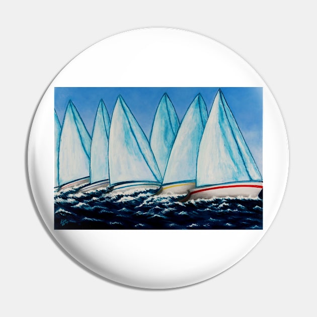 Regatta Blue Pin by LisaLorenz