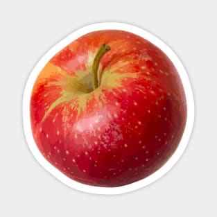 Red juicy apple. Realistic illustration Magnet