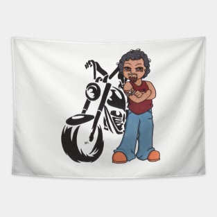 Motorcycle Man Tapestry