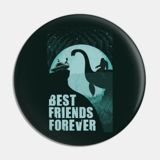 Best Friends Ever - Ufo bigfoot loch ness monster Pin