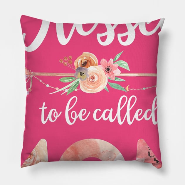 Women Blessed Mom Floral Mom Mothers Day Gift Pillow by sousougaricas