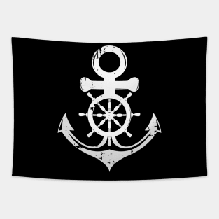 Anchor and Ships Wheel, nautical, maritime Tapestry