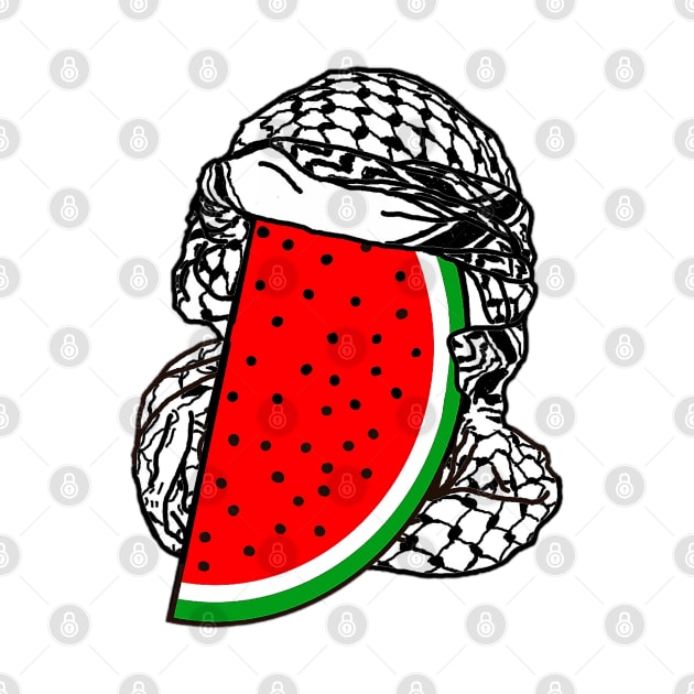 Free Palestine Watermelon Keffiyeh - Wrapped - Front by SubversiveWare