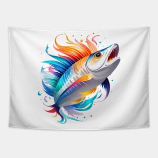 Crazy Fish In Watercolor Style - Ai Art Tapestry