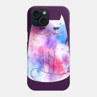 Watercolor gloomy cat Phone Case