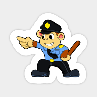 Monkey as Police officer - Police Magnet