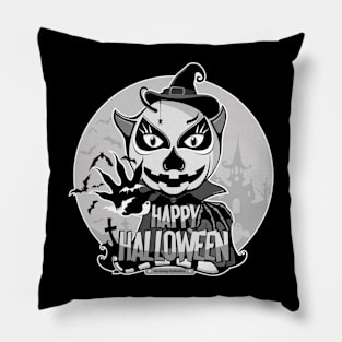 mr.Lenny Loves Halloween / gray Pillow