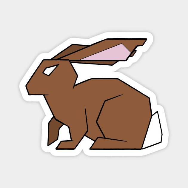 Angled rabbit - brown Magnet by WatershipBound
