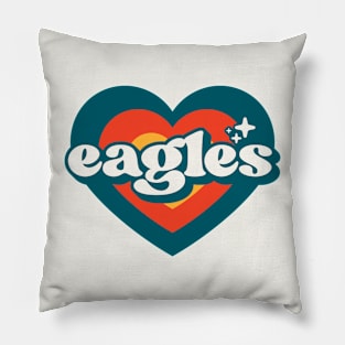 Vintage Eagles School Spirit // High School Football Mascot // Go Eagles Retro Pillow