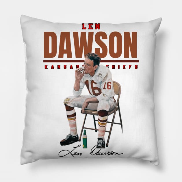 Len Dawson Aesthetic Tribute 〶 Pillow by Terahertz'Cloth