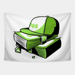 Hustle Design With Dollar Signs Money And Diamonds Green Tapestry