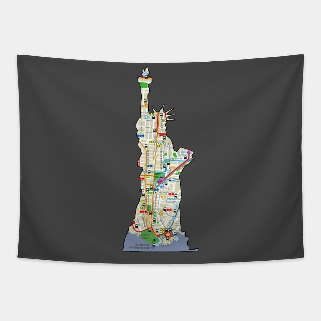 Miss Liberty Urban Tapestry by Hook Ink