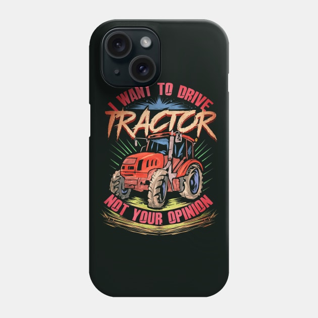 Farmer Drive Tractor Phone Case by Tatjana  Horvatić