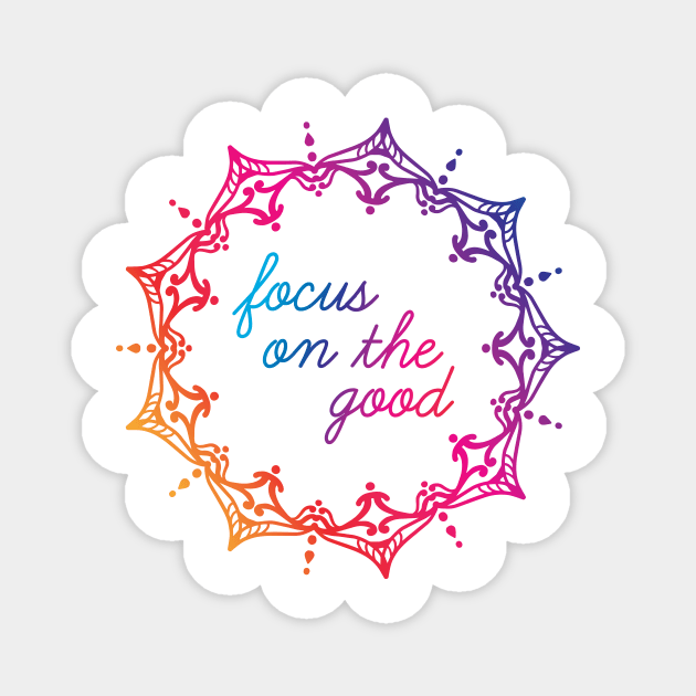 Focus on the Good - Yoga Mandala Print Design GC-092-09 Magnet by GraphicCharms