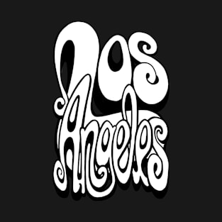 Los Angeles lettering art - white and black T-Shirt