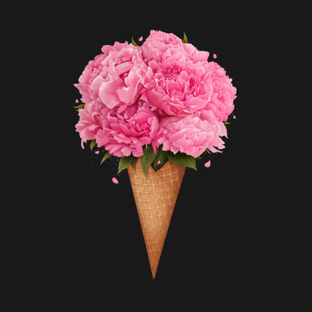 Ice cream with peonies by kodamorkovkart