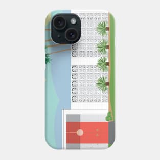Mid mod house with coral door Phone Case