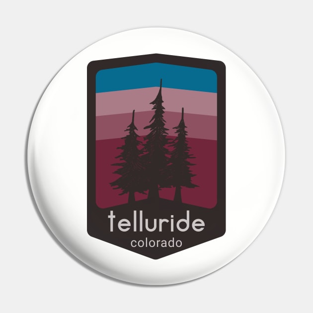 Telluride, Colorado Logo Apparel and Accessories Pin by bahama mule