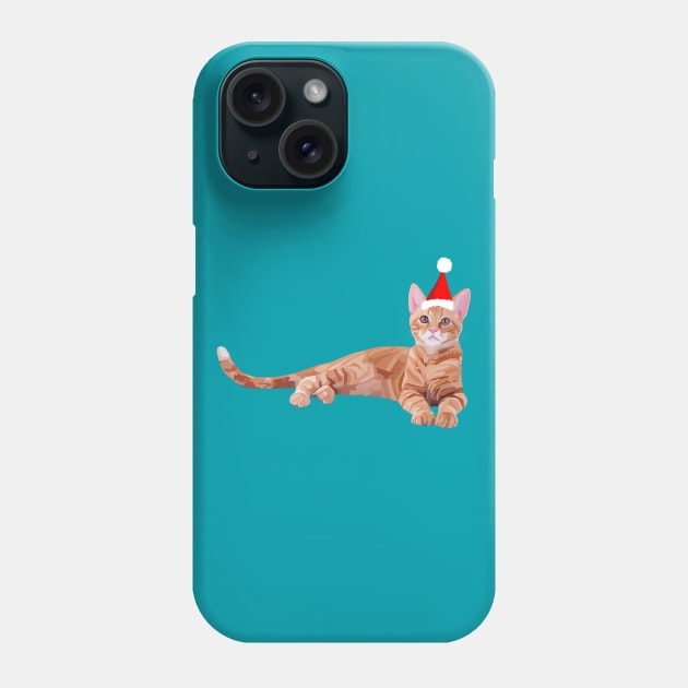 Christmas Orange Ginger Kitten Phone Case by Art by Deborah Camp