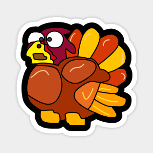 Chicken Turkey (eyes looking at the center and facing the left side) - Thanksgiving Magnet