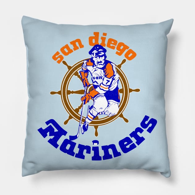 Defunct San Diego Mariners Hockey Pillow by LocalZonly