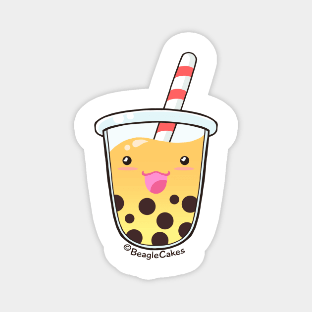 Orange Bubble Tea Drink Magnet by magsterarts