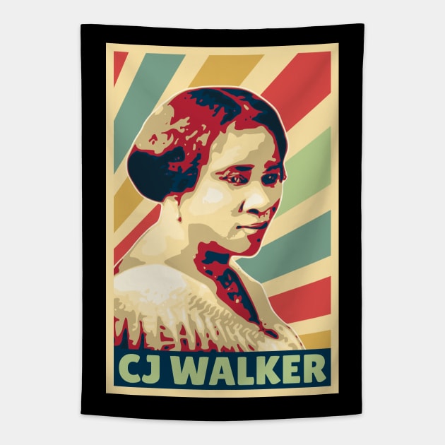 Madam CJ Walker Vintage Colors Tapestry by Nerd_art