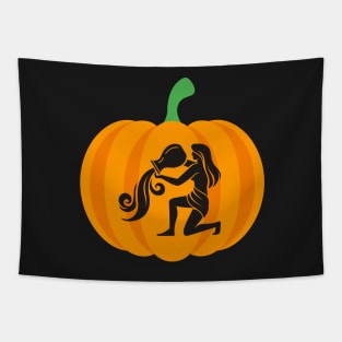 Halloween Jack O Lantern Aquarius Zodiac Sign Tapestry