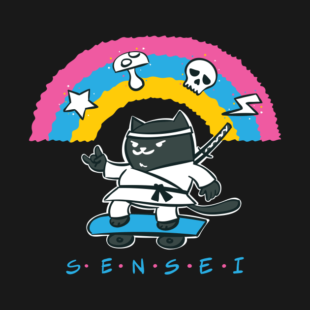 Very Cool Sensei Skater Cat by Marina BH