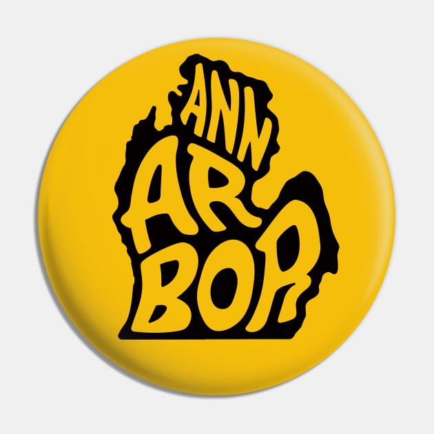 Ann Arbor - Funky Mitten Pin by SchaubDesign
