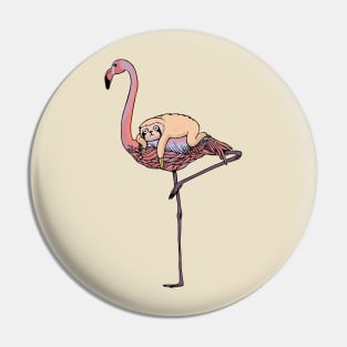 FLAMINGO AND SLOTH Pin