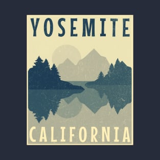 Vintage Yosemite California Mountain View Lake Nature T-Shirt