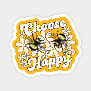 Lispe Choose 2 Bee Happy Bumblebees with Daisies Magnet