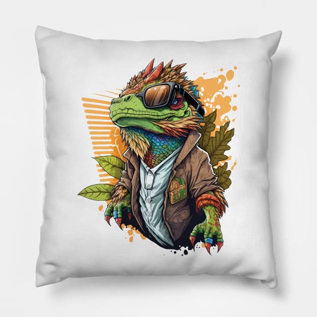 Bearded Dragon Boss Pillow by GCS Designs