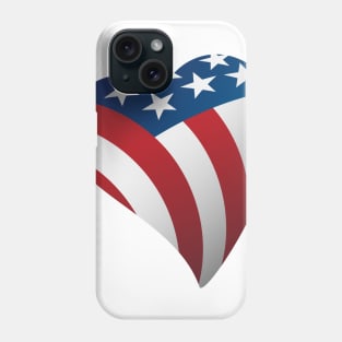 USA Love Heart with American Flag Stars and Stripes Phone Case