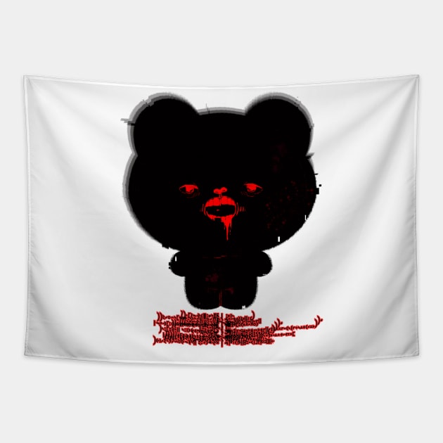 HALLOWEEN Creepy cute bear with blood Tapestry by KUKUL