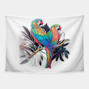 Beautiful 16 bit Colourful Birds Tapestry