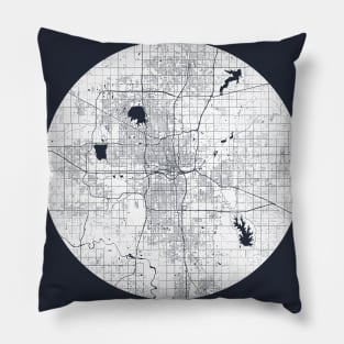 Oklahoma, USA City Map - Full Moon Pillow