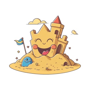 Cute happy sand castle on the beach T-Shirt