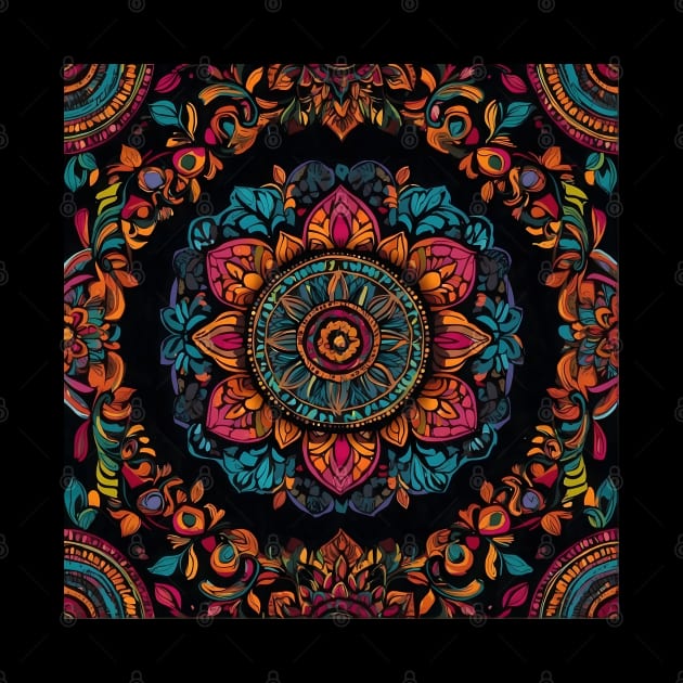 Flower Mandala Art Colorful by VivaLaRetro