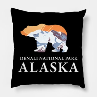 Cute Grizzly Bear Tees - Denali National Park Alaska Pillow